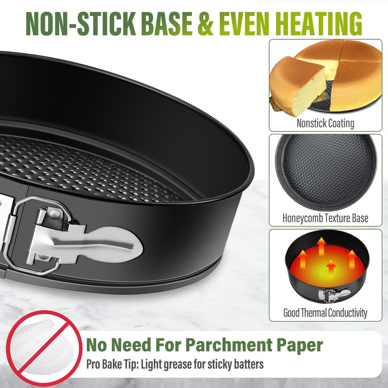 Vakoo 10 Inch Springform Pan - Nonstick, Leakproof Cheesecake Pan for Baking, Easy Release, No Parchment Paper Needed