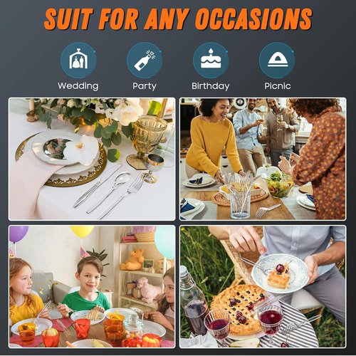 Dipoo Heavy-Duty 7.1" Clear Plastic Forks - BPA-Free, Heat Resistant, Premium Disposable Cutlery (84 Count)