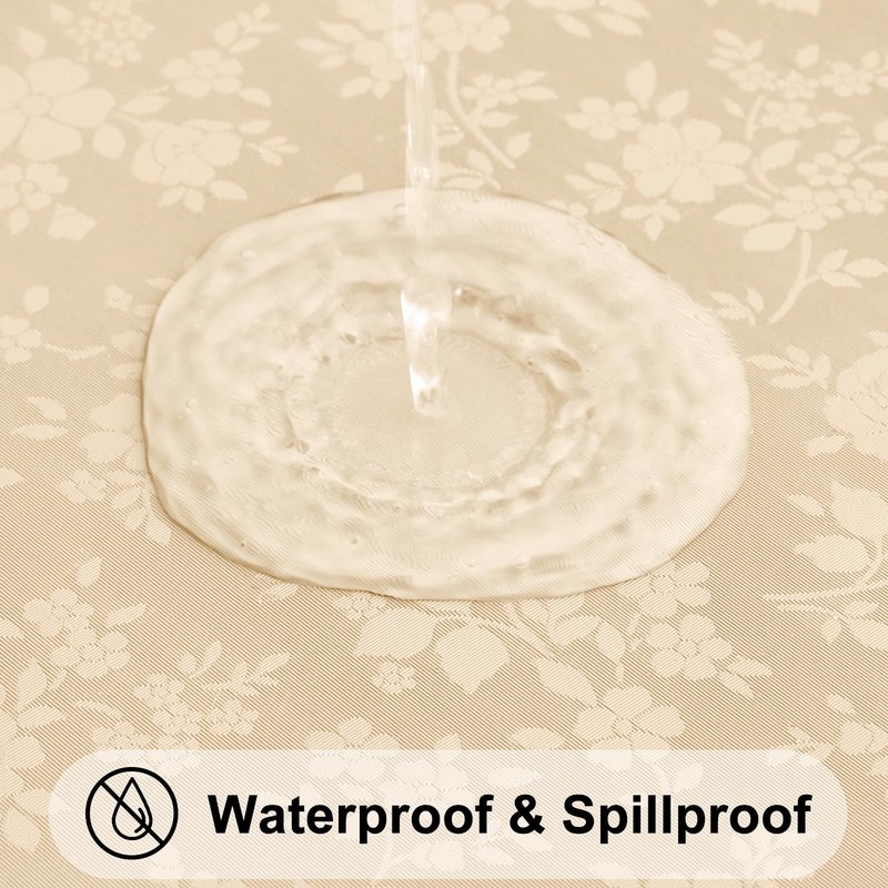 Smiry Rectangle Table Cloth, Waterproof Heavy Duty Vinyl Tablecloths, Wipeable Washable Table Cover for Kitchen and Dining Room (Champagne, 60" X 120")