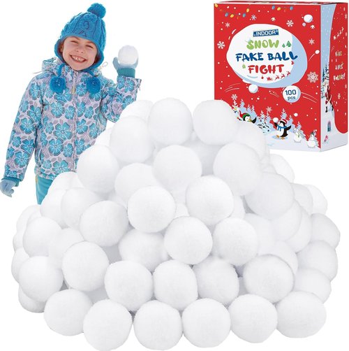 Fovths 100 Pack Snow Toy Balls - 2 Inch Realistic Fake Snowballs for Indoor & Outdoor Fun