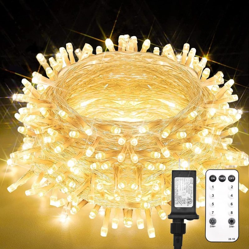 suddus Indoor String Lights with Remote, Warm White Christmas Lights Plug in with Timer, 33ft 100 LED Twinkle Fairy Lights for Bedroom Dorm Xmas Tree Wreath Wedding Garden Party Outdoor Decorations