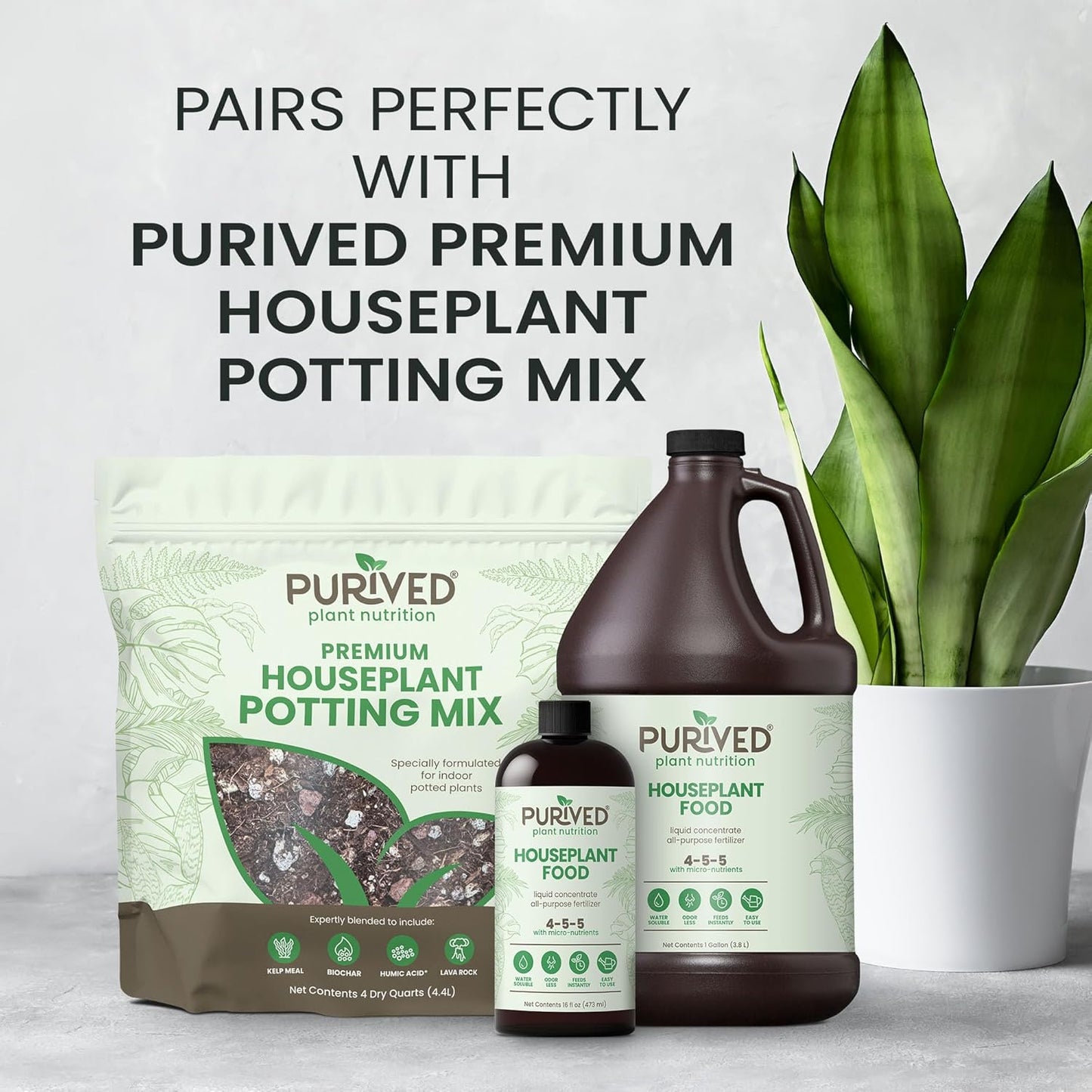 Purived All-Purpose Liquid Plant Fertilizer - Makes 50 Gallons, All-Natural & Groundwater Safe, 16oz