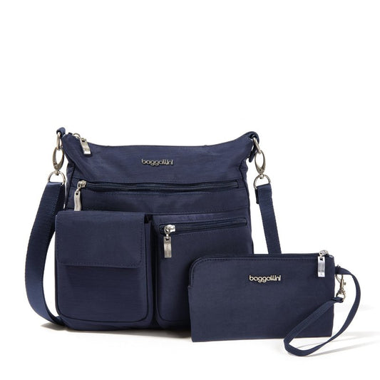 Baggallini Womens Modern Everywhere Slim Crossbody cross body handbags, French Navy, One Size US