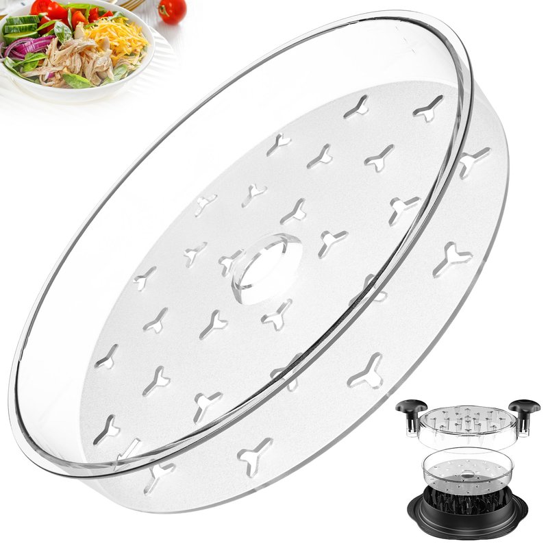 SURETIVIAN Chicken Shredder Plate, 7.09inch Removable Plate for Meat Shredder, Clear Removable Tray Only Suitable for SURETIVIAN Chicken Shredder Tool Twist, Easy to Install