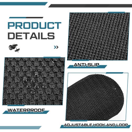 Foilswirl Thick Elliptical Mat with 4 Pcs Elliptical Pedal Straps for Under Desk Elliptical Machine, Ellipse Non Slip Mat, Ellipse Leg Exerciser Machine Pedal Strap for Home Fitness, Enhance Stability