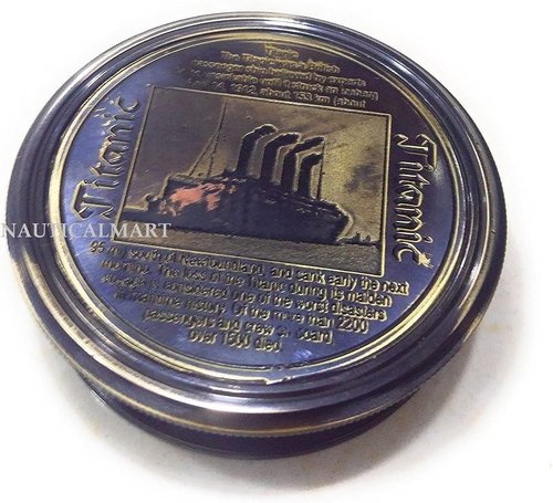 Antique Brass Pocket Compass - Engraved Nautical Gift for Him/Her, Perfect for Hiking & Camping