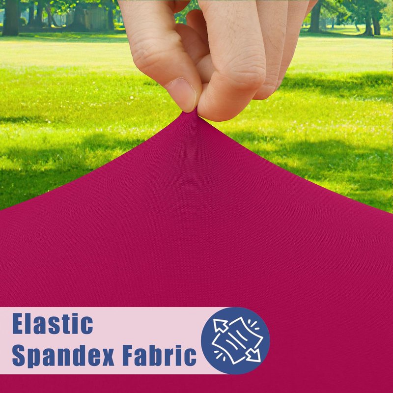 Moosfor Round Spandex Tablecloth, Elastic Fitted Waterproof Tablecloths for 57"-68" Tables, Stretch Washable Picnic Table Cover for Camping, Dining, Indoor and Outdoor, Fuchsia