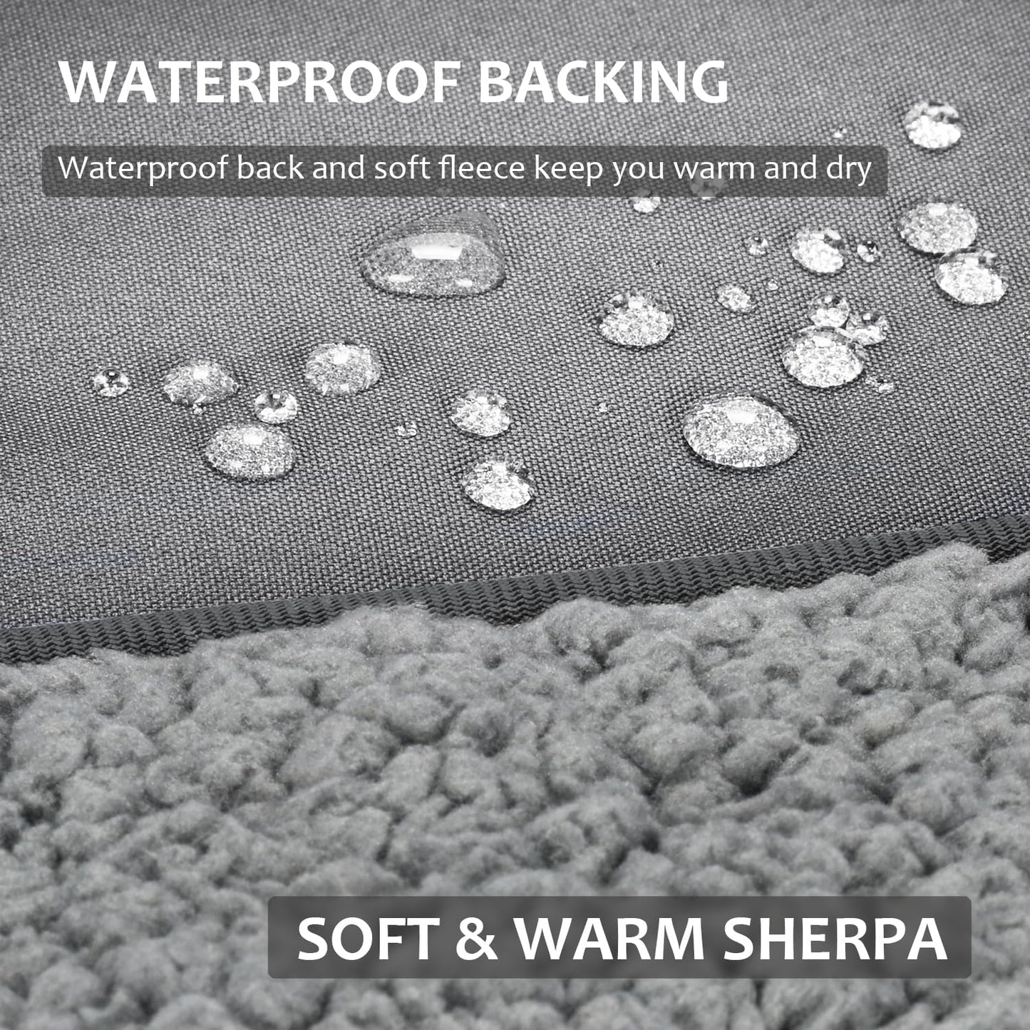 Tirrinia Large Waterproof Outdoor Blanket, Soft Warm Windproof Stadium Blanket with Sherpa Fleece and Foldable for Outdoor Sport, Baseball, Football, Beach, Concerts, Car