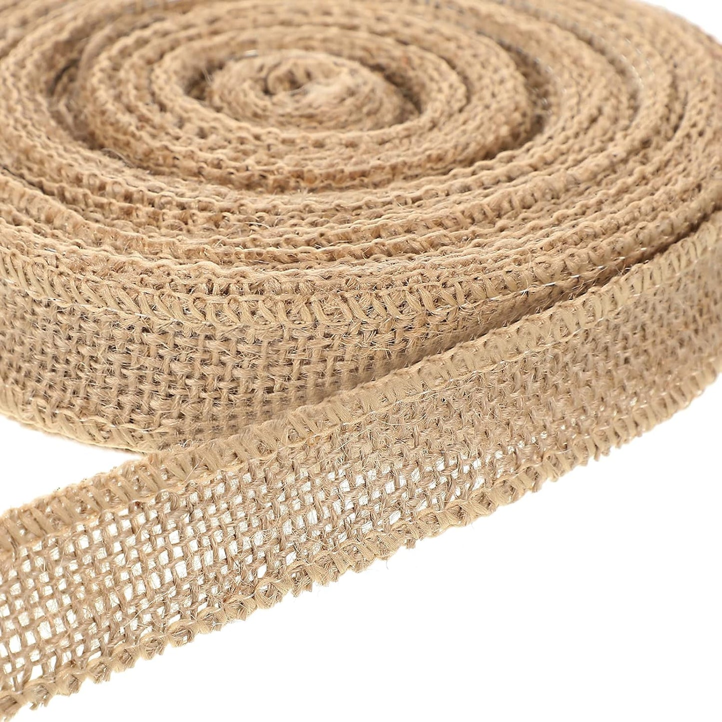 Skiennix 1-Inch Wide Burlap Ribbon - 20 Yards of Natural Jute Fabric for Crafts, Gift Wrapping & Decorations