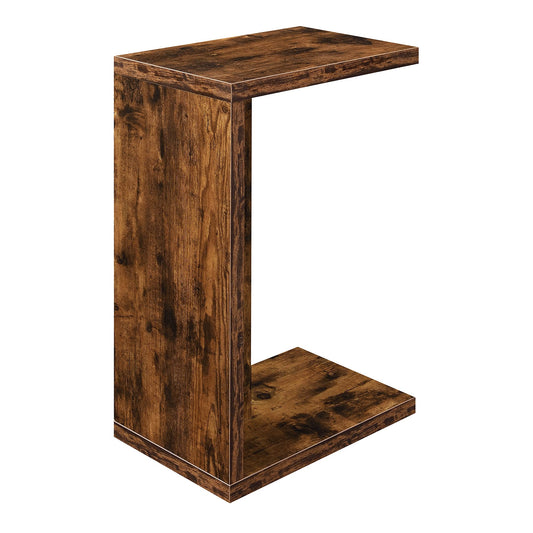 Convenience Concepts Northfield Admiral C Shaped End Table 18" - Contemporary Modern C Shaped Side Table, Minimalist Couch Sliding End Table for Living Room, Barnwood