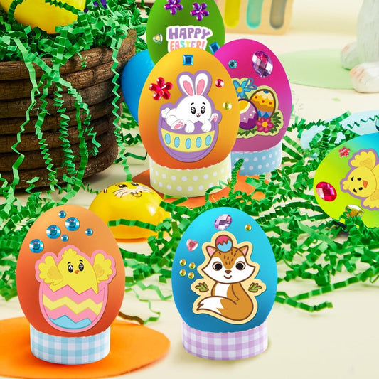 Klever Kits 20Pcs DIY Easter Egg Decorating Kit, Dye Kit with Gradient Color Tablets, Stands, Stickers for Party Favor, Creativity Activity, Hunt, Gift