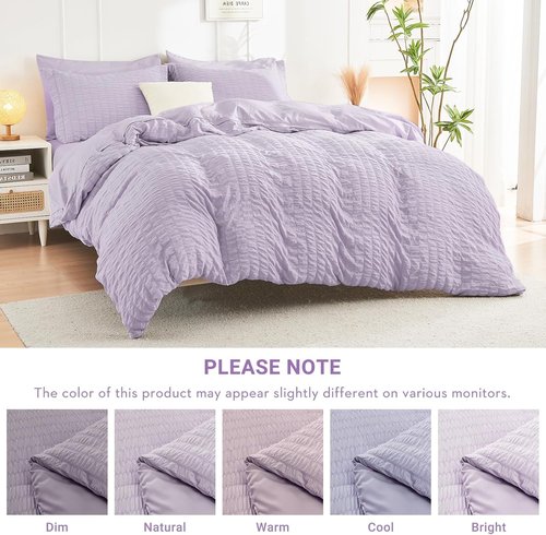 HYMOKEGE Lavender California King Comforter Set - 7-Piece Luxury Bedding Set for All Seasons