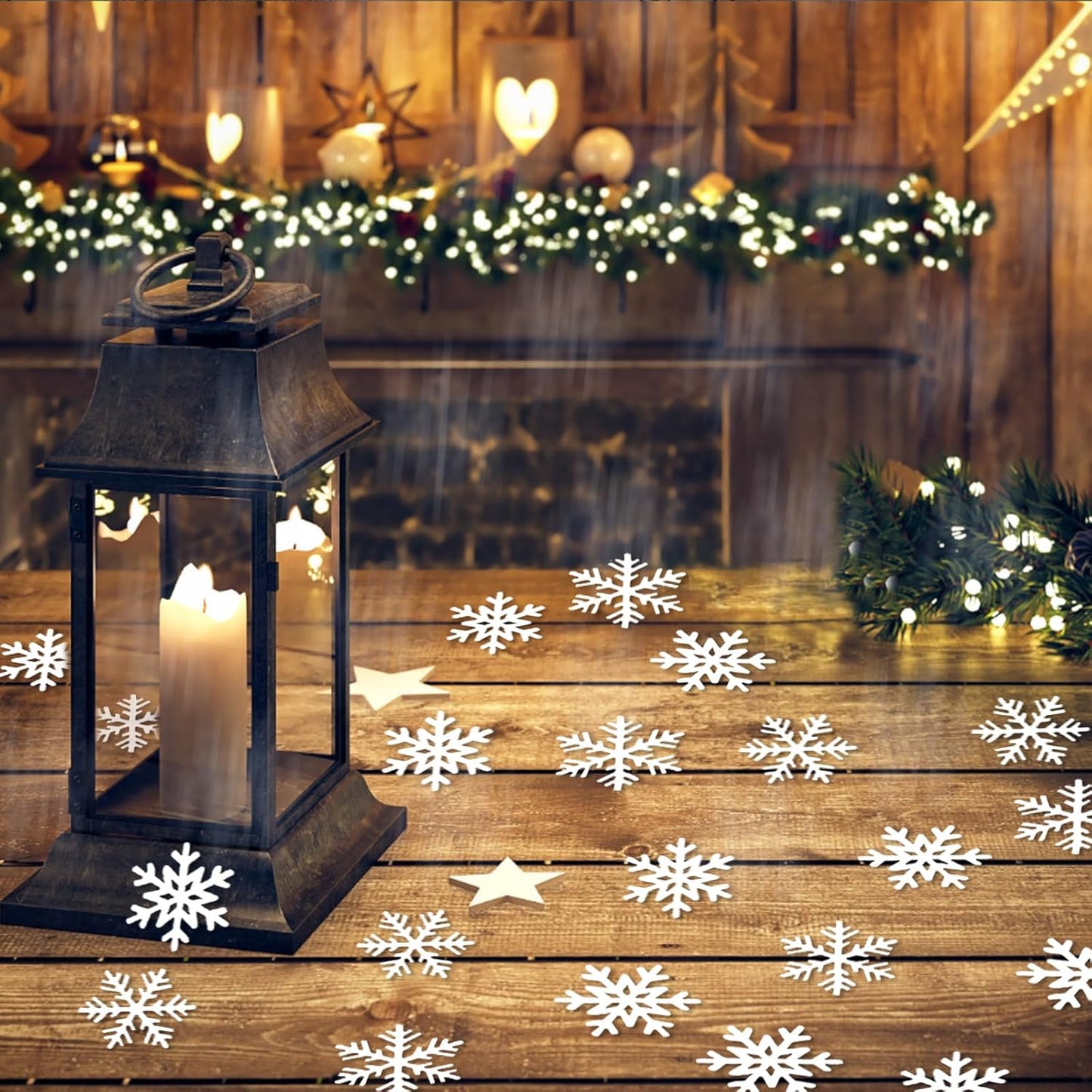 Skiennix 200PC White Snowflake Confetti - Perfect for Winter Wonderland Parties & Celebrations