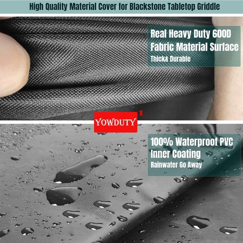 Blackstone Grill Cover - Waterproof & Windproof Heavy-Duty 600D Polyester for 17” Griddle