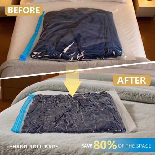 Compression Bags for Travel - Travel Essentials - 25 Pack Space Saver Bags - No Vacuum Needed - Compression Packing Bags for Cruise Accessories