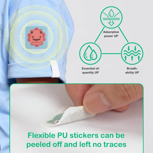 BuggyBands 360 Pack Mosquito Stickers for Kids, with 6 Pack Mosquito Bracelets, Bug Stickers Natural DEET - Free, Plant Ingredients, Mosquito Patches for Outdoor Camping