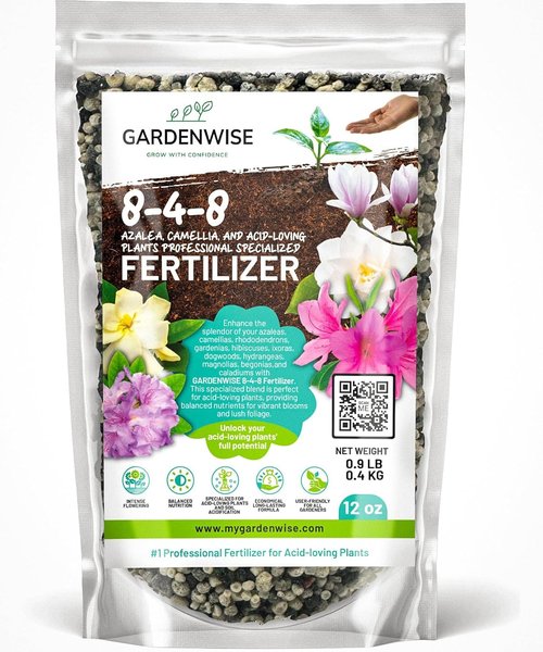 GardenWise 8-4-8 Acidic Fertilizer - Iron-Rich Plant Food for Azaleas, Hydrangeas & More | 12 OZ