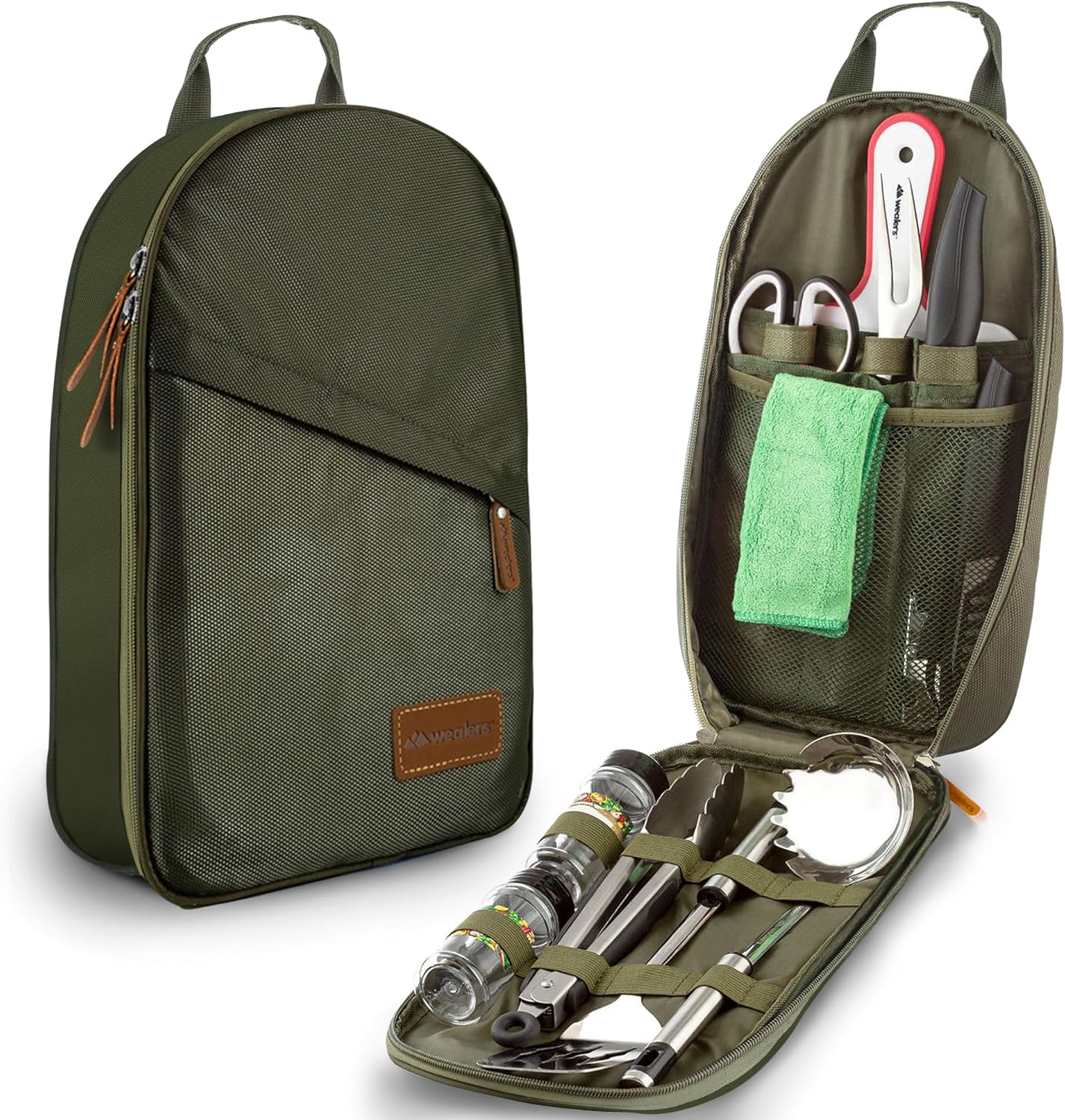 Portable Camp Kitchen Utensil Set - Compact BBQ Accessories & Travel Organizer for Hiking & Backpacking