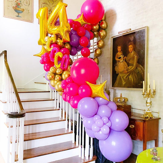 Voircoloria 90pack Purple Balloons Different Size 18/12/10/5 Inch Purple Balloon Garland Arch Kit for Halloween, Graduation, Wedding, Birthday, Baby Shower, Anniversary Party Decorations