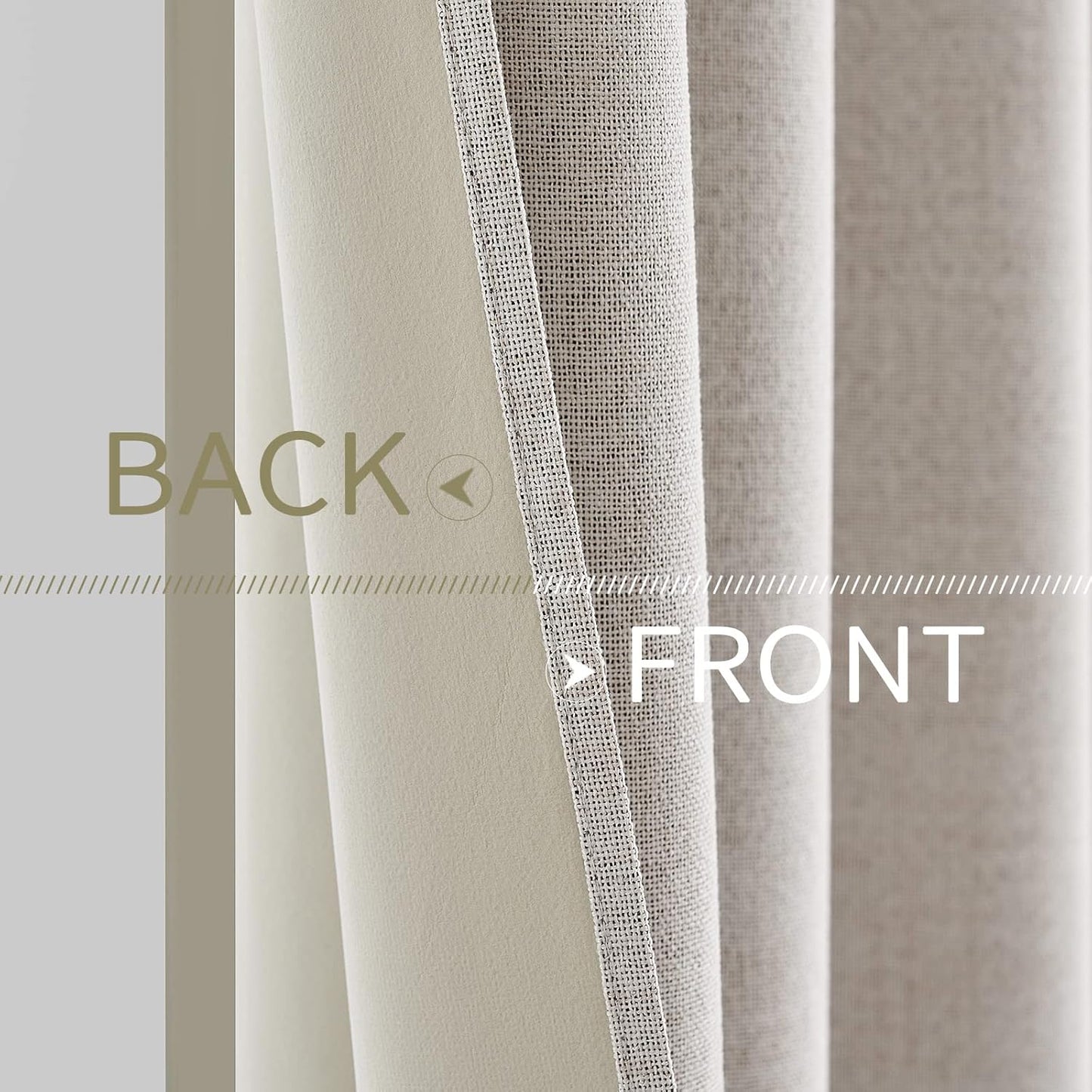 MIULEE 100% Blackout Curtains - Linen Textured Thermal Insulated Drapes | Ivory, 52 x 84 Inch (2 Panels)