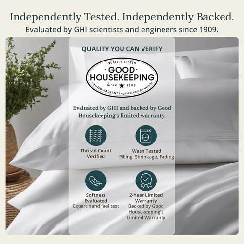 California Design Den Twin XL Sheet Set - 100% Cotton, 400 Thread Count, Silky Smooth Sateen, Striped White