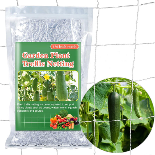 Sukh Garden Plant Trellis Netting - 5 x 15 Ft Polyester Mesh for Climbing Plants & Vegetables
