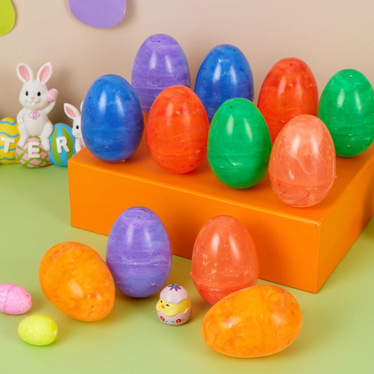 JOYIN 30 Pcs Plastic Iridescent Printed Bright Easter Eggs 3.15" Tall for Easter Hunt, Basket Stuffers Fillers, Classroom Prize Supplies, Filling Treats and Party Favor