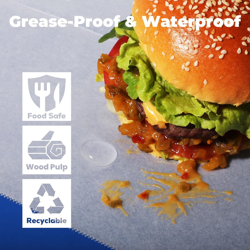 Fit Meal Prep [500 Pack] 15 x 10.75" Wax Paper Sheets for Food, Interfolded Precut Deli Pop Up Grease-Proof Sandwich Paper Wraps, Waterproof for Lunch, Food Basket, Microwave Cover, BBQ