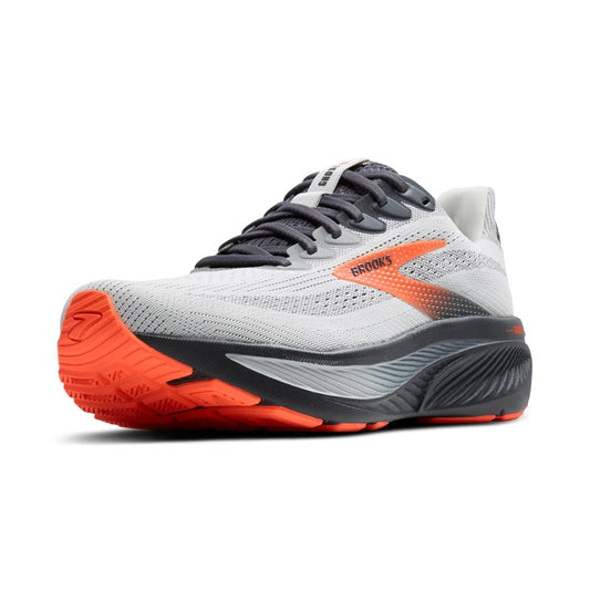 Brooks Men’s Ghost 17 Neutral Running Shoe - Oyster Mushroom/Orange/Ebony - 7.5 Narrow