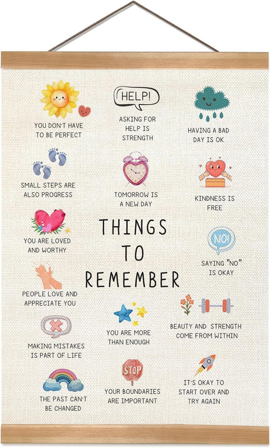 ZTGDA Therapy Poster - Mental Health Office Decor for Counselors | 12x16 Inch Anxiety Relief Tips