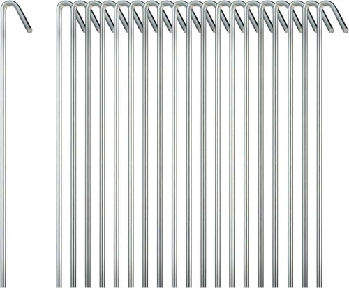 Heavy Duty Metal Tent Stakes for Camping - Rust-Free Galvanized Garden Pegs & Edging Hooks