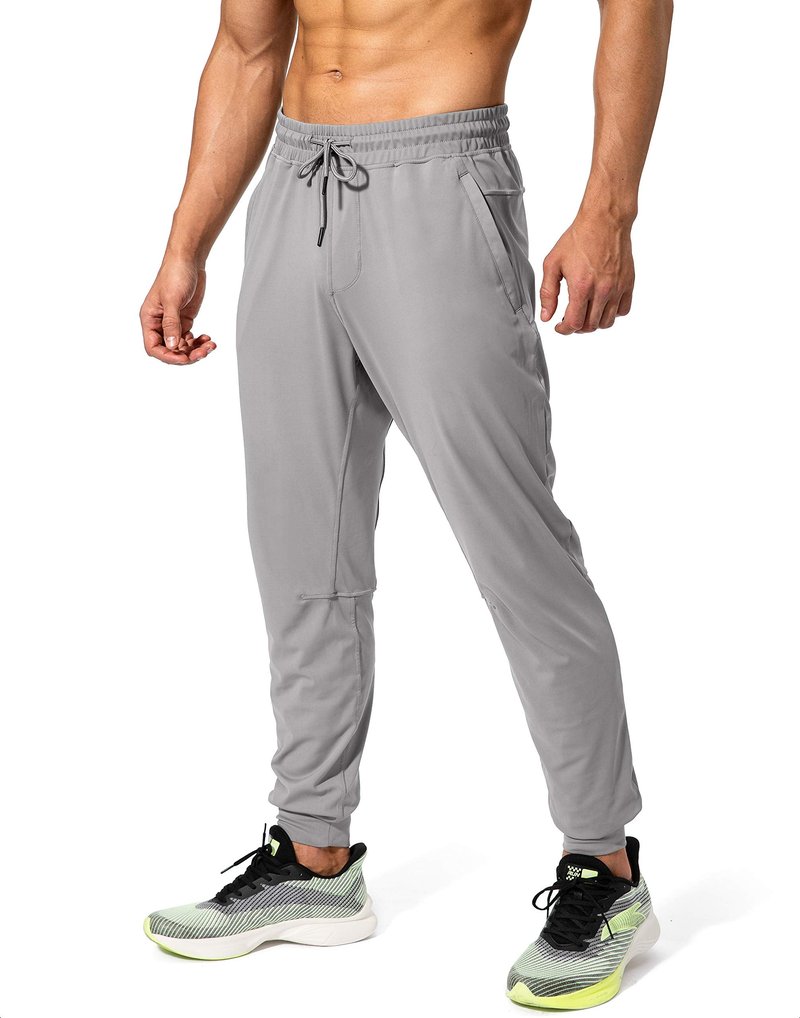 G Gradual Men's Sweatpants with Zipper Pockets Athletic Pants Traning Track Pants Joggers for Men Soccer, Running, Workout(Light Grey,S)