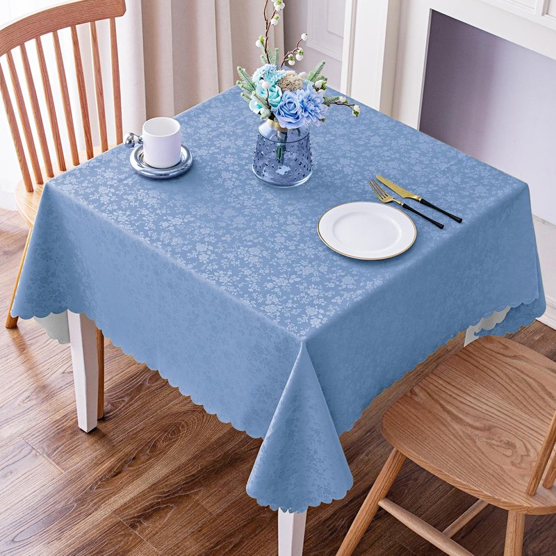 Smiry Square Table Cloth, Waterproof Heavy Duty Vinyl Tablecloths, Wipeable Washable Table Cover for Kitchen and Dining Room (Haze Blue, 54" X 54")