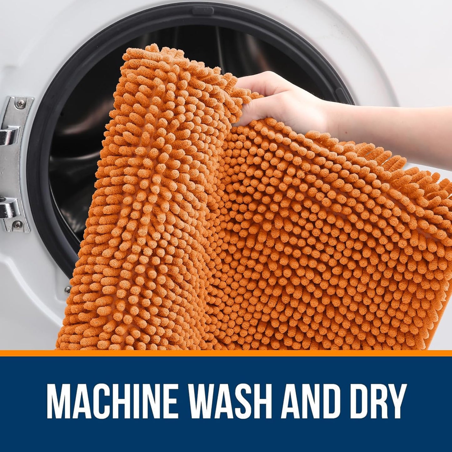 OLANLY Bathroom Rugs - Extra Soft Chenille Bath Mats with Rubber Backing | 30x20, Quick Dry, Machine Washable, Clay