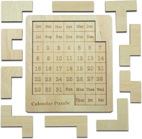Calendar Puzzle - Engaging 365-Day Wooden Challenge Calendar | 9.8 x 7.8 Inches