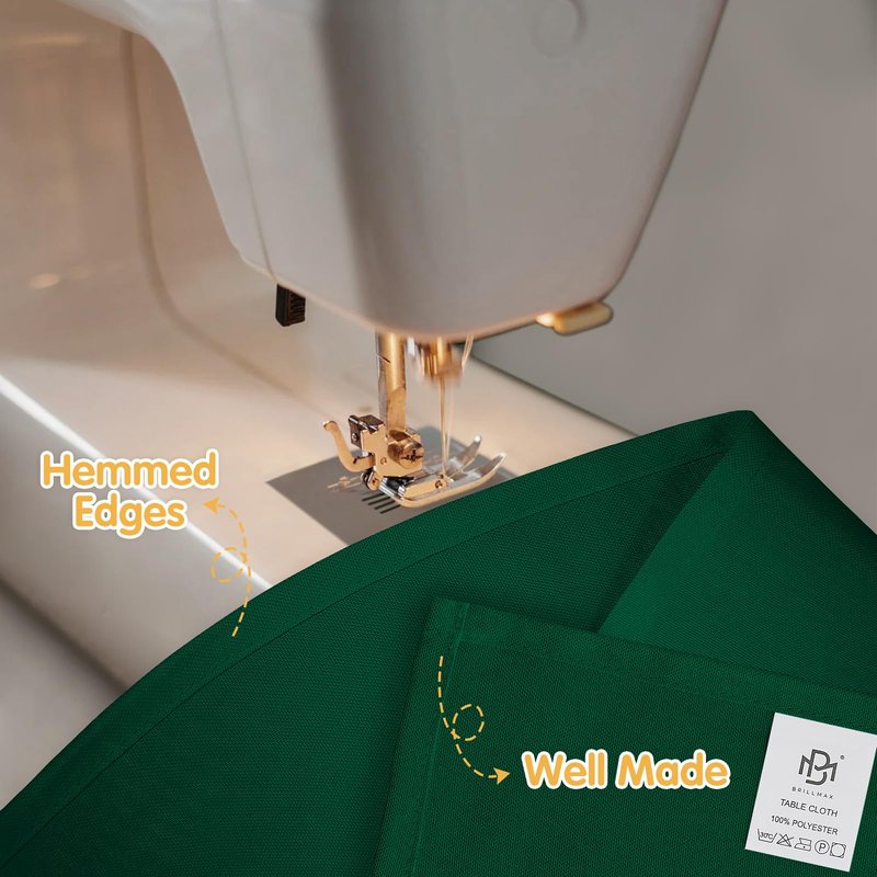 BRILLMAX 6 Pack Hunter Green Tablecloths 90 x 132 Inch for 6ft Rectangle Tables - 150 GSM Polyester Fabric, Floor Length Drop, Water, Stain & Wrinkle Resistant Cloth for Wedding Reception Banquet