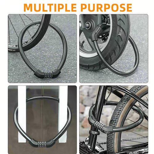 Bike Lock,Black Heavy Duty Anti Theft Bike U Locks,Upgraded High Security 5 Digit Resettable Combination Password Bicycle U-Lock,17.4mm Thicken Steel Shackle Locks for Electric Bike,Scooter,Motorcycle