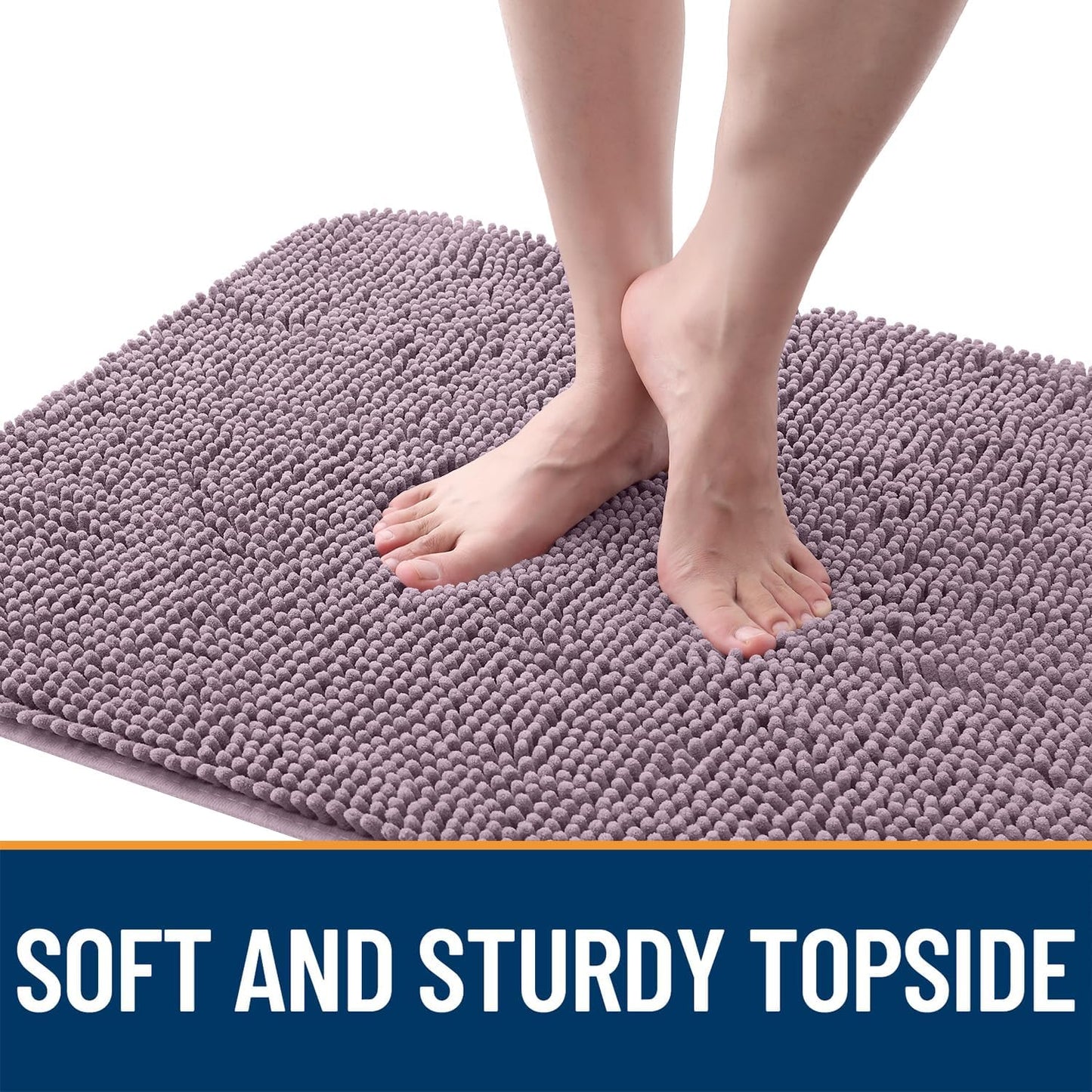 OLANLY Dog Door Mat - Absorbent Non-Slip Chenille Mat for Muddy Paws | 44x32 Deep Plum Color