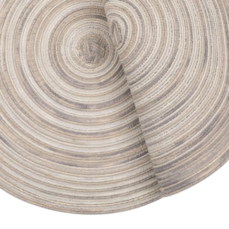 SHACOS Round Braided Placemats 15 inch Set of 6 Washable Kitchen Table Placemats for Home Wedding Party (Rainbow Gray, 6)
