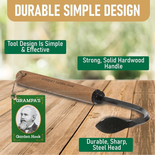 Grampa's Garden Hook - Versatile Weed Puller & Hand Cultivator Tool - Lightweight & Durable Design