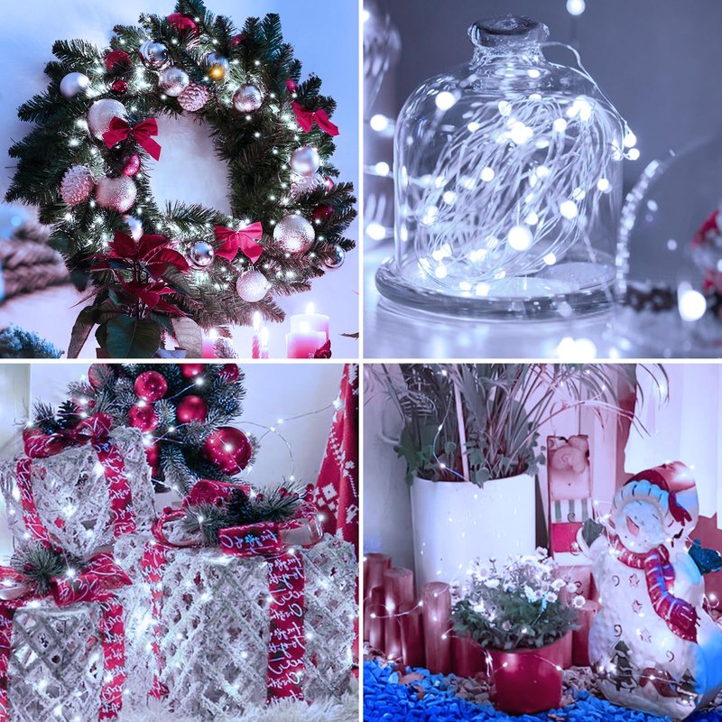 Fairdeer 30 Pack Fairy Lights Battery Operated - 7ft 20 Led Twinkle Lights 3 Modes, Bulk Mini String Lights Waterproof for Mason Jars Vases DIY Party Wedding Decoration Christmas -Cool White