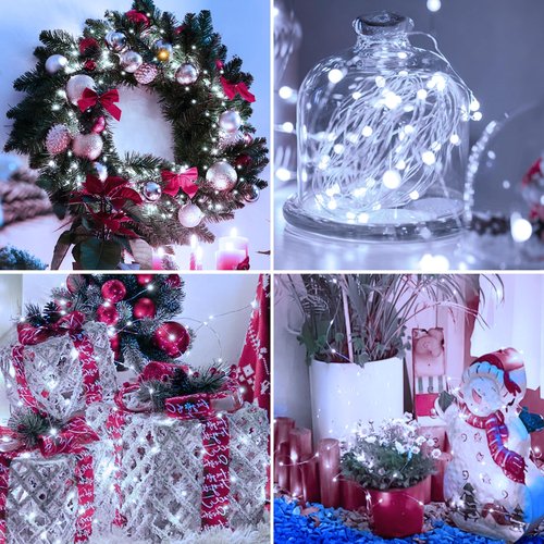 Fairdeer 50 Pack Fairy Lights Battery Operated - 7ft 20 Led Twinkle Lights 3 Modes, Bulk Mini String Lights Waterproof for Mason Jars Vases DIY Party Wedding Decoration Christmas -Cool White