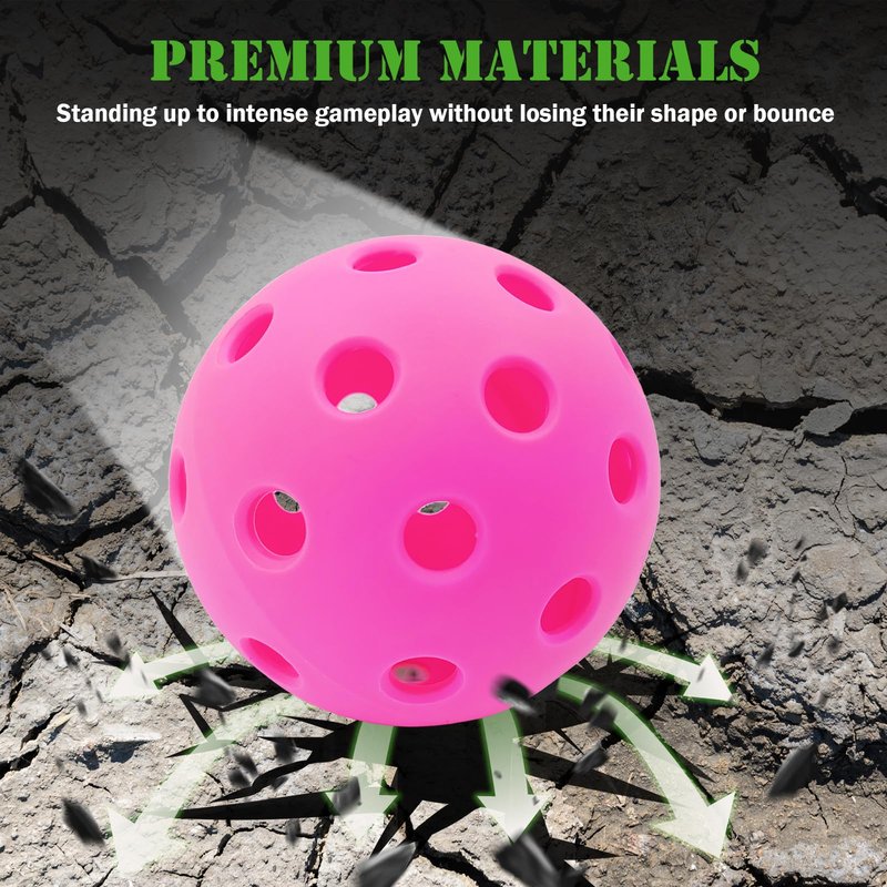 QUEMUIA Outdoor Pickleball Balls,40 Holes Outdoor Pickleballs USAPA Approved,4-Pack High Bounce Pickle Balls, Pickleball Gifts for Men or Women Pickleball Enthusiasts