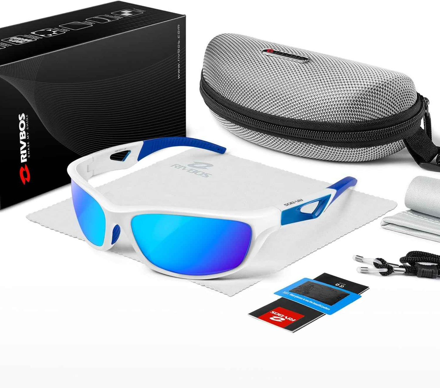 RIVBOS Polarized Sports Sunglasses for Men & Women - TR90 Frame for Cycling, Fishing, Running