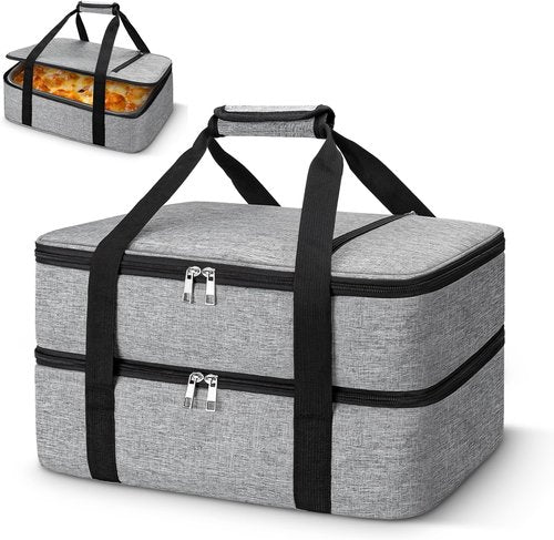 Coobiiya Insulated Casserole Carrier - Thermal Tote Bag Keeps Food Hot or Cold | Fits 9" x 13" Baking Dish