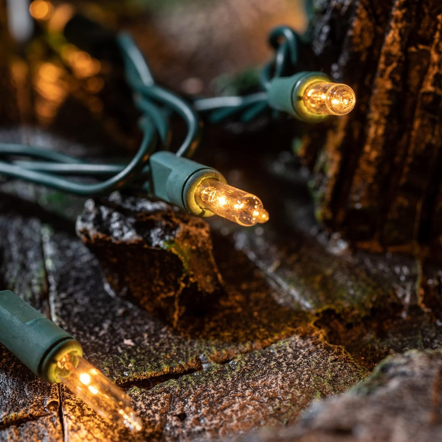YULETIME 200 Clear Christmas Lights - UL Certified Mini String Lights, 21 ft, 2 Strands with Green Wire