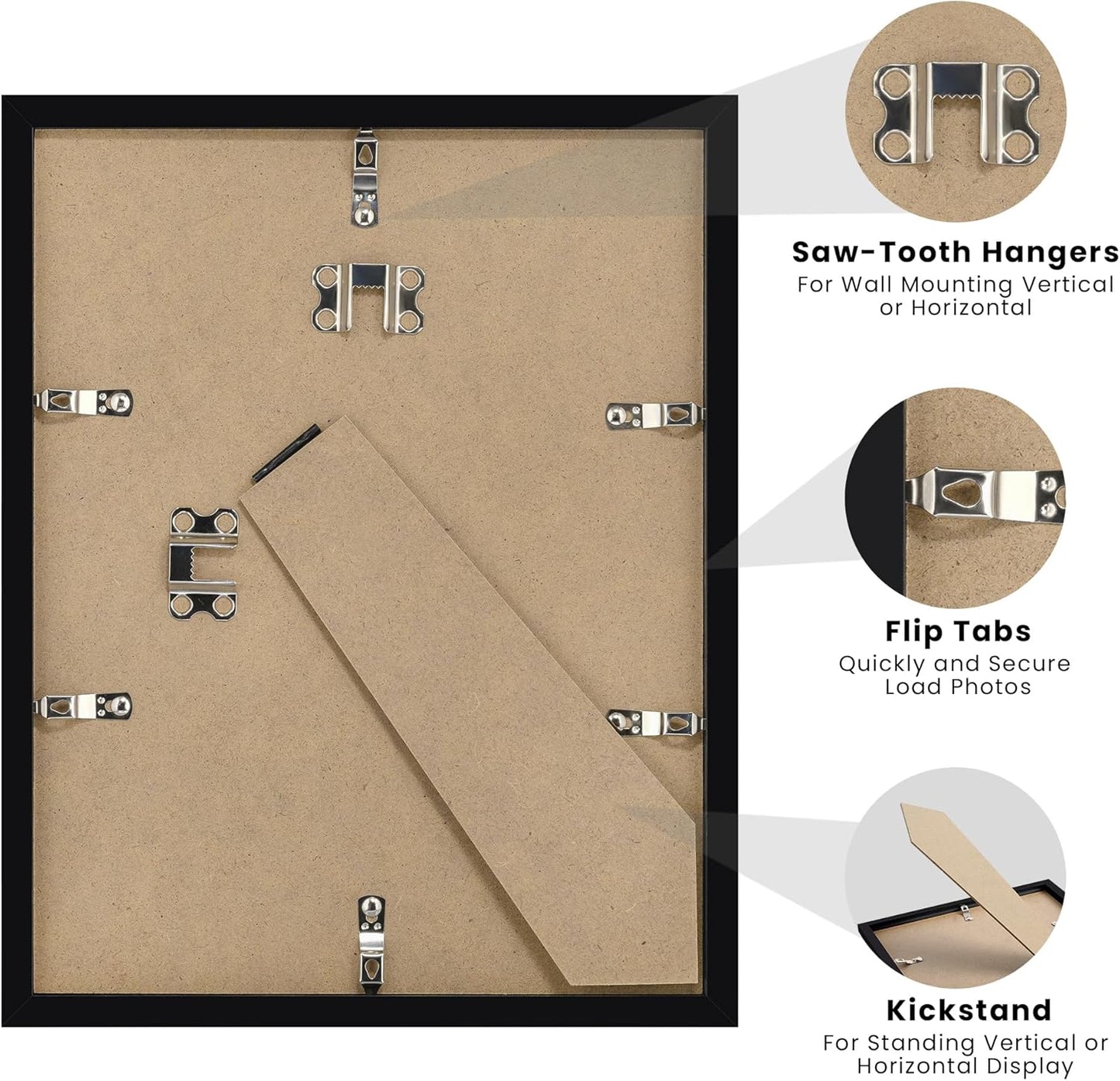 Upsimples Certificate Frame - Clear Plexiglass Diploma Frame for Wall/Tabletop | 8.5x11 Black, 1 Pack