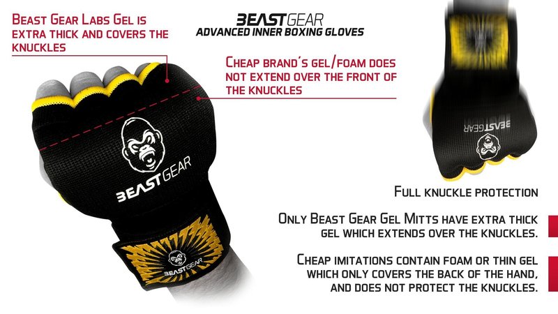 Beast Gear Boxing Wraps, Gel Boxing Hand Wraps for Men & Women, 100cm Quick Wrist Wraps Boxing - MMA, Muay Thai, Kickboxing & Martial Arts Training(X-Large)