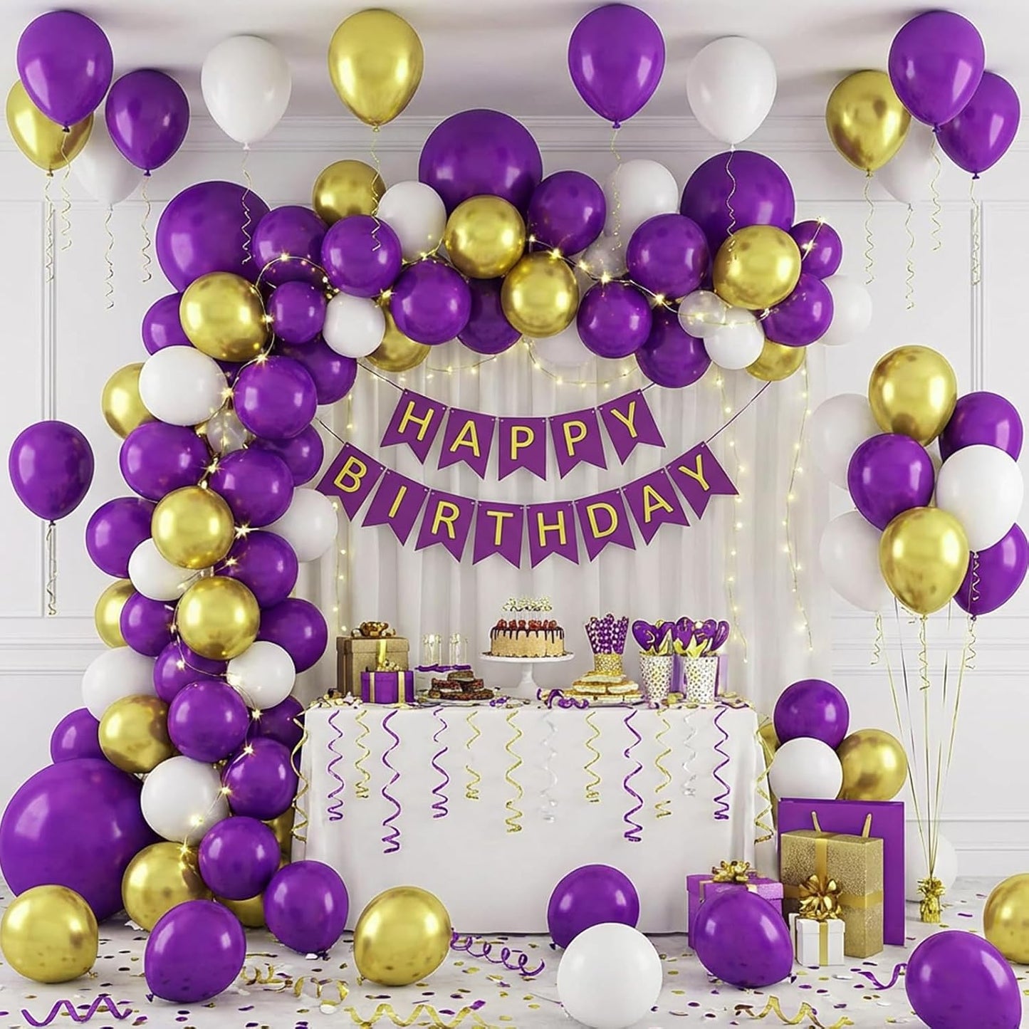 RUBFAC Dark Purple Balloon Set - 154 Pcs in Various Sizes for Parties & Celebrations | Arch Kit & Garland