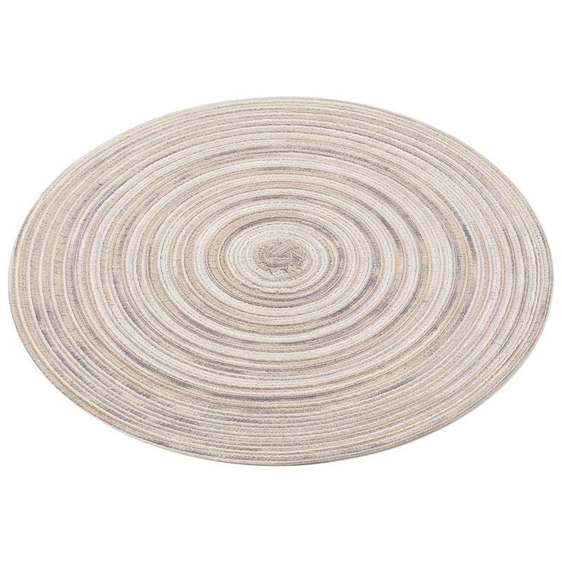 SHACOS Round Braided Placemats 15 inch Set of 6 Washable Kitchen Table Placemats for Home Wedding Party (Rainbow Gray, 6)